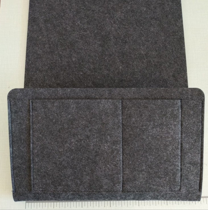 Bedside Storage Organizer Bag with Pockets | Felt Bed Hanging Caddy for Phone, Remote & Essentials Secondary image