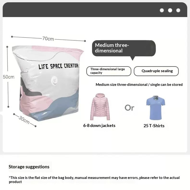 Vacuum Compression Storage Bag for Down Jackets & Comforters | Space Saving Quilt Organizer (No Pump Required) Secondary image