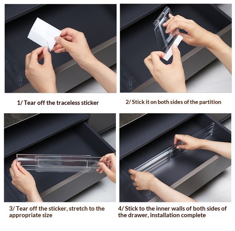Adjustable Drawer Dividers | Expandable Closet & Kitchen Organizer for Flexible Storage