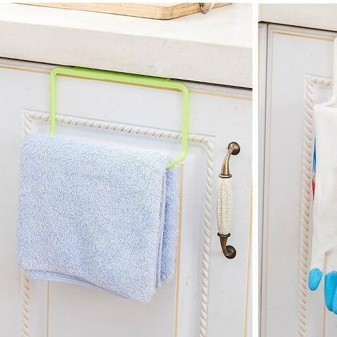 Cabinet Door Hanging Storage Hook Rack | No-Drill Kitchen & Bathroom Organizer for Towels & Gloves