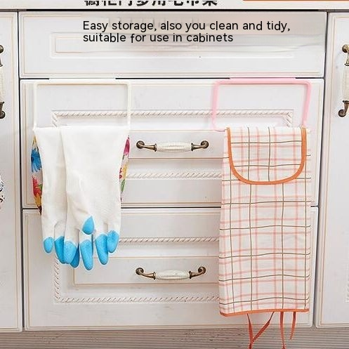 Cabinet Door Hanging Storage Hook Rack | No-Drill Kitchen & Bathroom Organizer for Towels & Gloves