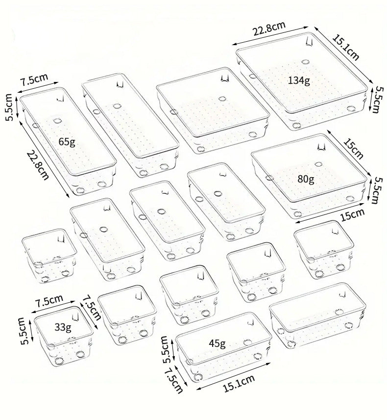 Desktop Drawer Organizer Bin | Plastic Storage Box for Stationery, Makeup & Small Items
