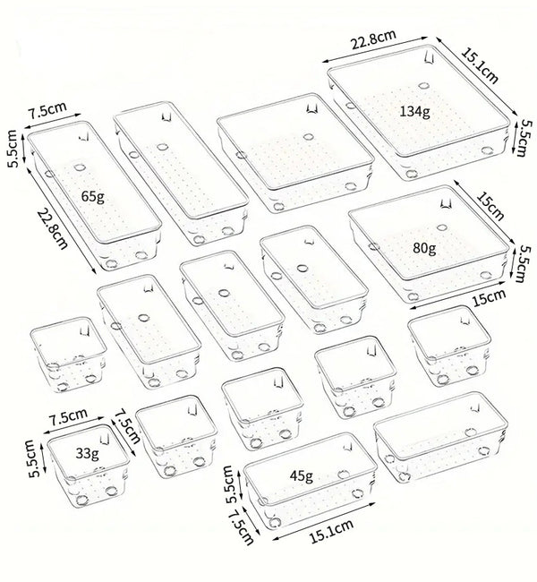 Desktop Drawer Organizer Bin | Plastic Storage Box for Stationery, Makeup & Small Items