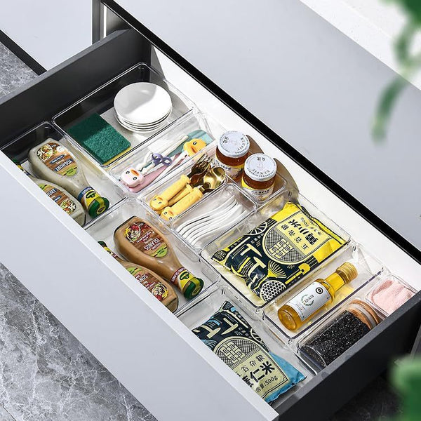 Desktop Drawer Organizer Bin | Plastic Storage Box for Stationery, Makeup & Small Items