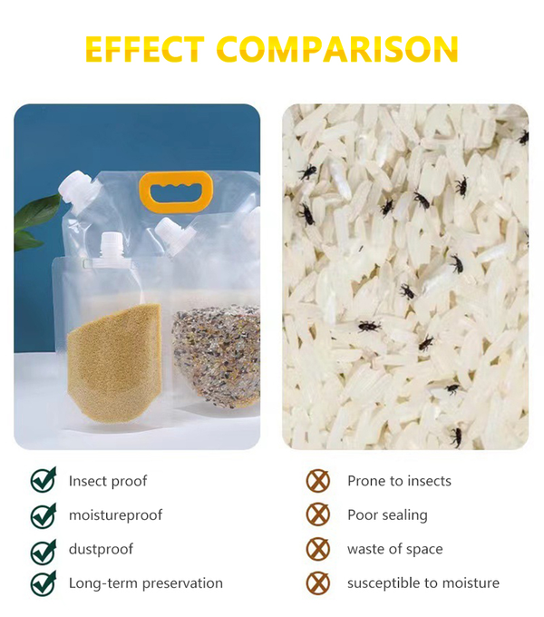 Kitchen Grain Storage Bags | Airtight Moisture-Proof Food Storage for Rice, Flour & Dry Goods