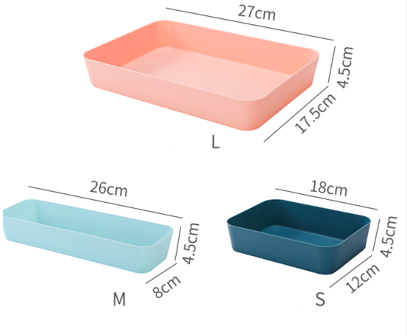 Drawer Organizer Bin | Plastic Storage Tray for Clothes, Underwear & Small Items