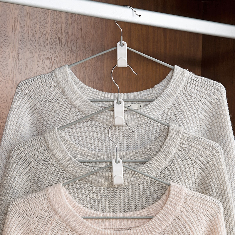 Space Saving Hanger Connector Hooks | Cascading Closet Organizer (6-Pack)