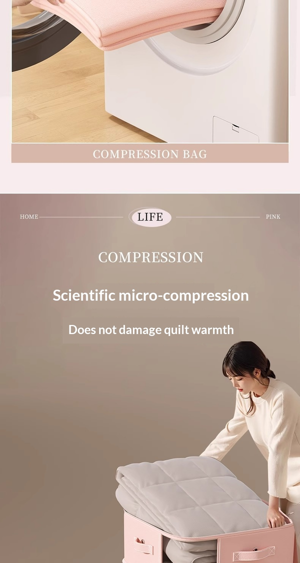 Vacuum Compression Storage Bag for Down Jackets & Comforters | Space Saving Quilt Organizer (No Pump Required)
